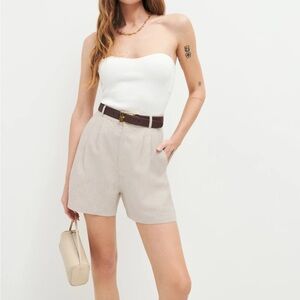 Reformation Mason Linen Short- White